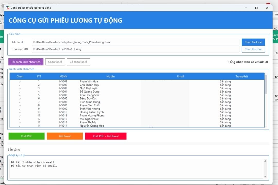 Công cụ gửi phiếu lương tự động